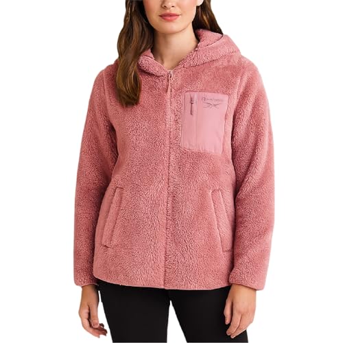 Reebok Womens Sherpa Fleece Jacket - Fur Teddy Coat Soft Sherpa